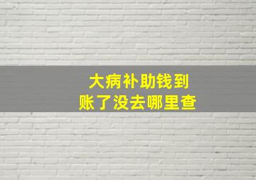 大病补助钱到账了没去哪里查