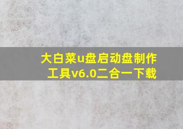 大白菜u盘启动盘制作工具v6.0二合一下载