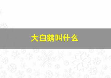 大白鹅叫什么