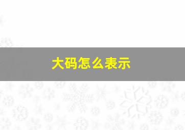 大码怎么表示