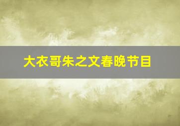 大衣哥朱之文春晚节目