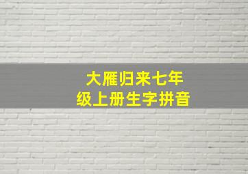 大雁归来七年级上册生字拼音