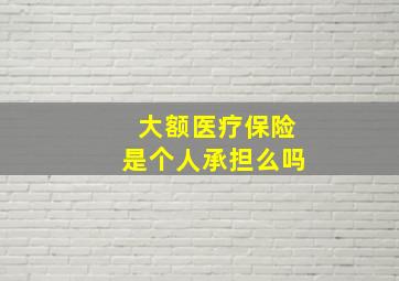 大额医疗保险是个人承担么吗