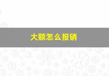 大额怎么报销