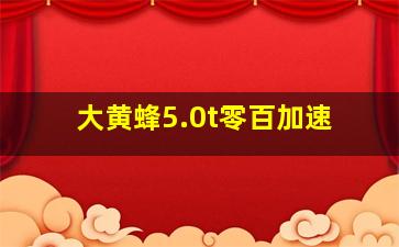 大黄蜂5.0t零百加速