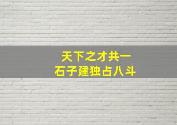 天下之才共一石子建独占八斗