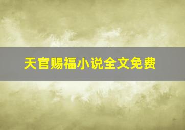 天官赐福小说全文免费