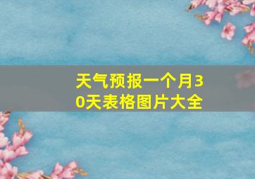 天气预报一个月30天表格图片大全