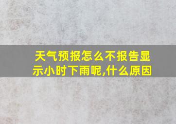 天气预报怎么不报告显示小时下雨呢,什么原因