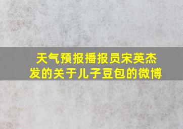 天气预报播报员宋英杰发的关于儿子豆包的微博