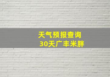 天气预报查询30天广丰米胖