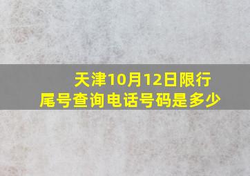 天津10月12日限行尾号查询电话号码是多少