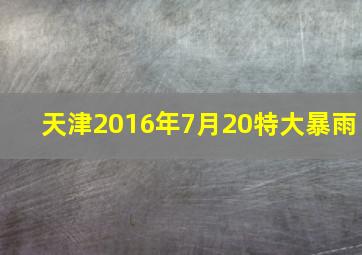 天津2016年7月20特大暴雨