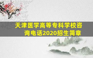 天津医学高等专科学校咨询电话2020招生简章