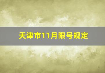 天津市11月限号规定