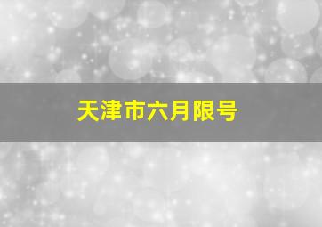 天津市六月限号