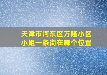 天津市河东区万隆小区小姐一条街在哪个位置