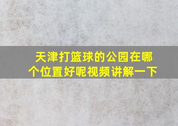 天津打篮球的公园在哪个位置好呢视频讲解一下