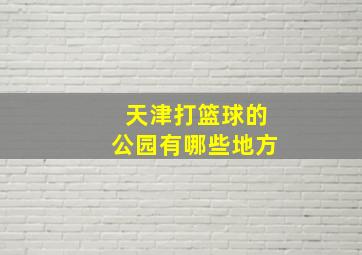 天津打篮球的公园有哪些地方