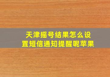 天津摇号结果怎么设置短信通知提醒呢苹果