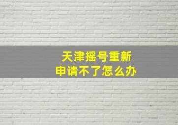 天津摇号重新申请不了怎么办