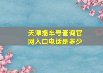 天津摇车号查询官网入口电话是多少