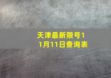 天津最新限号11月11日查询表