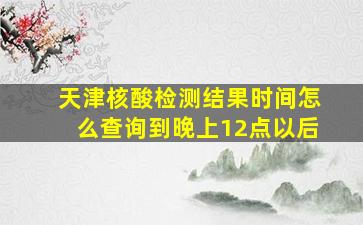 天津核酸检测结果时间怎么查询到晚上12点以后