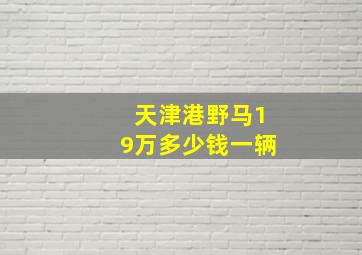 天津港野马19万多少钱一辆