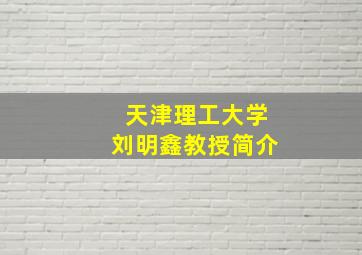 天津理工大学刘明鑫教授简介