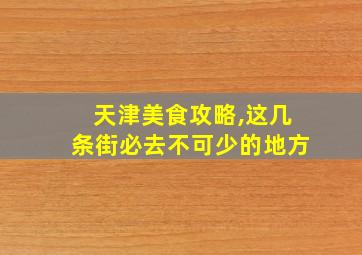 天津美食攻略,这几条街必去不可少的地方