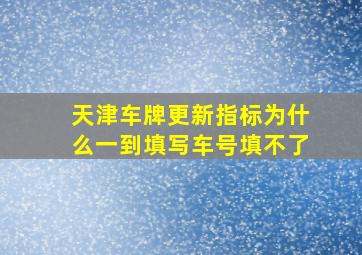 天津车牌更新指标为什么一到填写车号填不了