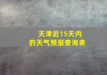 天津近15天内的天气预报查询表