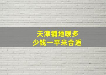 天津铺地暖多少钱一平米合适