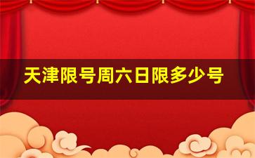 天津限号周六日限多少号