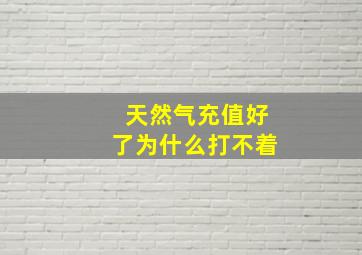 天然气充值好了为什么打不着