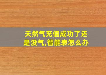 天然气充值成功了还是没气,智能表怎么办