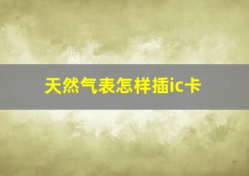 天然气表怎样插ic卡