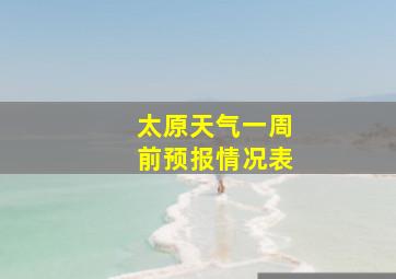 太原天气一周前预报情况表