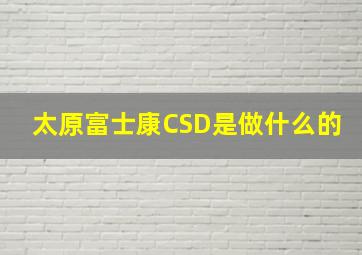 太原富士康CSD是做什么的