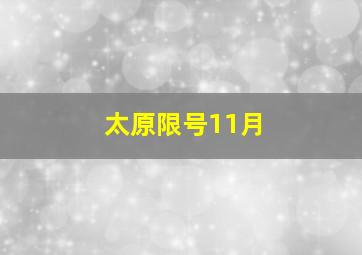 太原限号11月