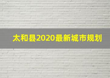 太和县2020最新城市规划