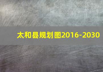 太和县规划图2016-2030