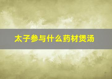 太子参与什么药材煲汤