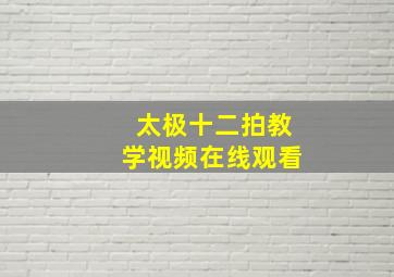 太极十二拍教学视频在线观看