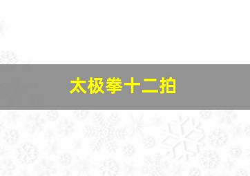 太极拳十二拍