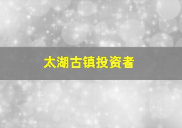 太湖古镇投资者