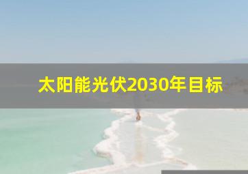 太阳能光伏2030年目标