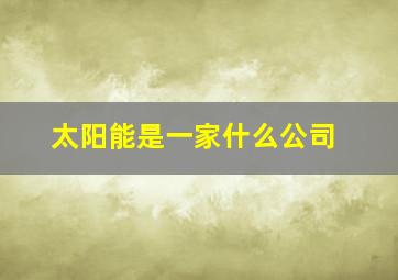 太阳能是一家什么公司