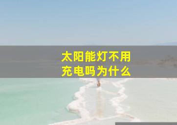 太阳能灯不用充电吗为什么